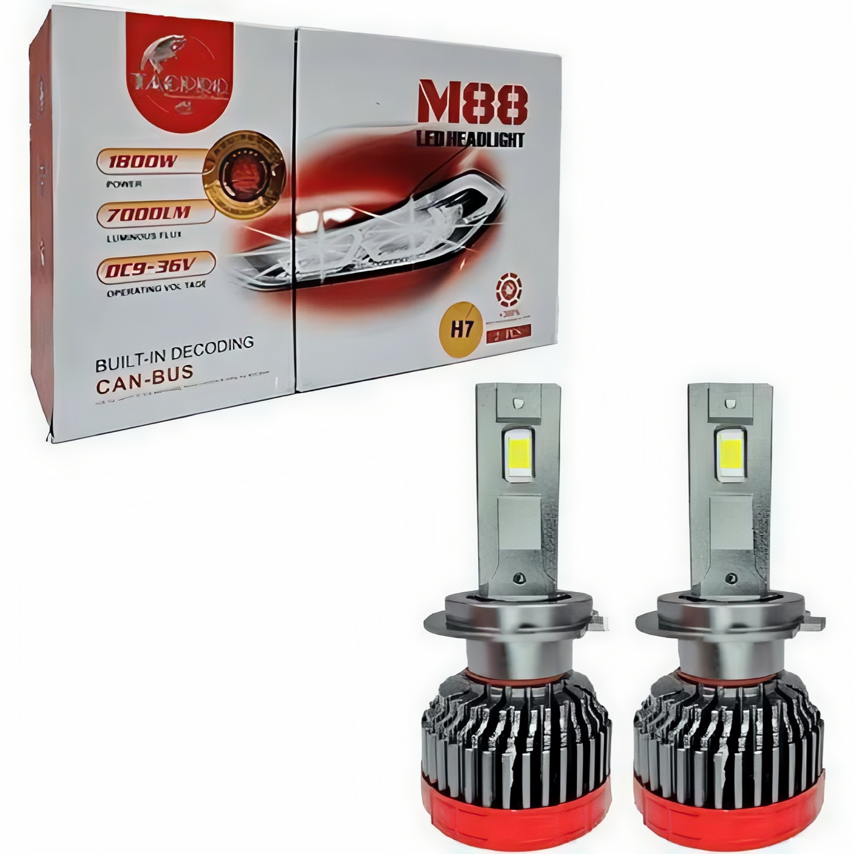 هدلایت لنزو مدل M88 / T88 | لامپ LED چراغ خودرو
