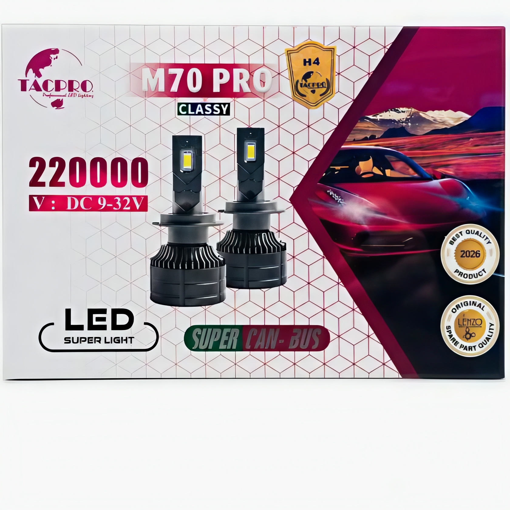 هدلایت لنزو مدل V70 / M70 PRO | لامپ LED چراغ خودرو