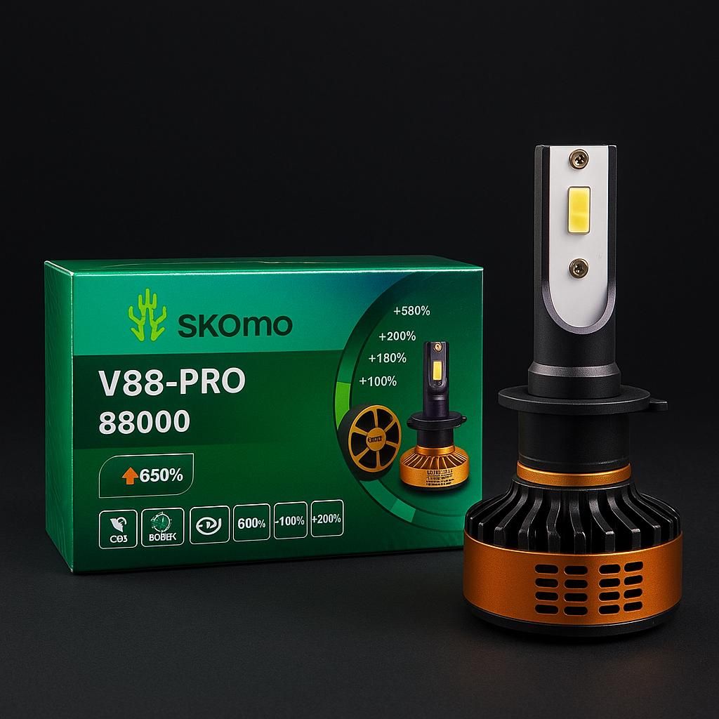 هدلایت لنزو مدل V88 | M77 PRO | لامپ LED چراغ خودرو