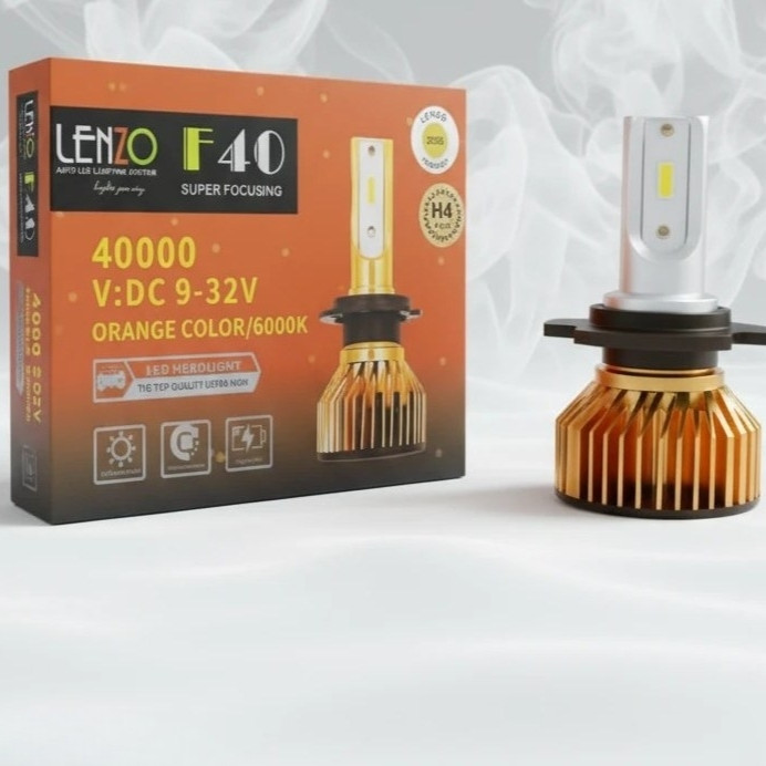 هدلایت لنزو مدل F30 - F40 (زرد-نارنجی) | لامپ LED چراغ خودرو